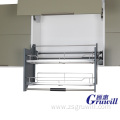 Pull-down dish drainer kitchen dish storage cabinet